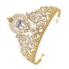 1Pc Baroque Style Rhinestone Inlaid Crown Hair Hoop for Women Elegant Bridal Headpiece for Weddings Parties and Special Occasions Golden view 1
