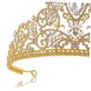 1Pc Baroque Style Rhinestone Inlaid Crown Hair Hoop for Women Elegant Bridal Headpiece for Weddings Parties and Special Occasions Golden view 2
