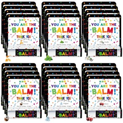 24 Pcs ChrismasEmployee Appreciation Lip Balms Bulk Staff Appreciation Gifts Thank You Team End of Year Gifts You Are The Balm Bulk for Coworkers Teacher Worker Leaving Farewell Party Favor