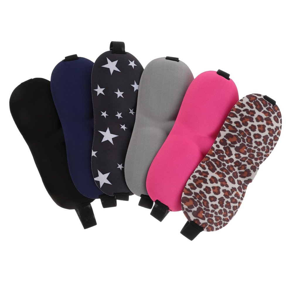BATHVEVE 3D Contoured Travel Eye Mask Set 6pcs Breathable Blackout Sleeping Masks for Comfort and Light Blocking for Naps and Travel