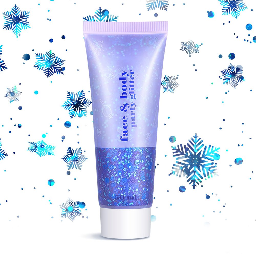 Body Face Glitter for Women Girls - Temporary Face Tattoos, Waterproof No Skin Irritation, for Singer Concerts Mermaid Festival Sequins Teen Makeup (Blue Body Glitter)