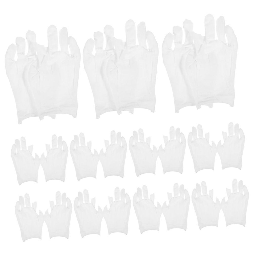Amosfun 12Pairs White Cotton Gloves for Women Moisturizing Overnight Gloves for Dry Hands Versatile Working Gloves for Crafting Comfortable Cotton Material