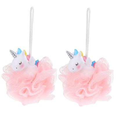 2Pcs Unicorn Loofahs for Exfoliating Bath Sponge Balls Bath Tool for Durable Lightweight and Fun Bath Accessories