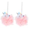 2Pcs Unicorn Loofahs for Exfoliating Bath Sponge Balls Bath Tool for Durable Lightweight and Fun Bath Accessories view 1