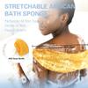 African Net Sponge Authentic 3 Pieces Exfoliating Body Scrubber African Net Sponge with Knots African Exfoliating Net Bath Sponge with Travel Bag (Yellow,Pink,Purple) view 2