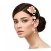 1Pair Artificial Flower Hair Clips for Women Bridal Hair Barrettes with Elegant Tassel Detail Lightweight Floral Accessories for Beach Weddings Vacations and Parties view 4