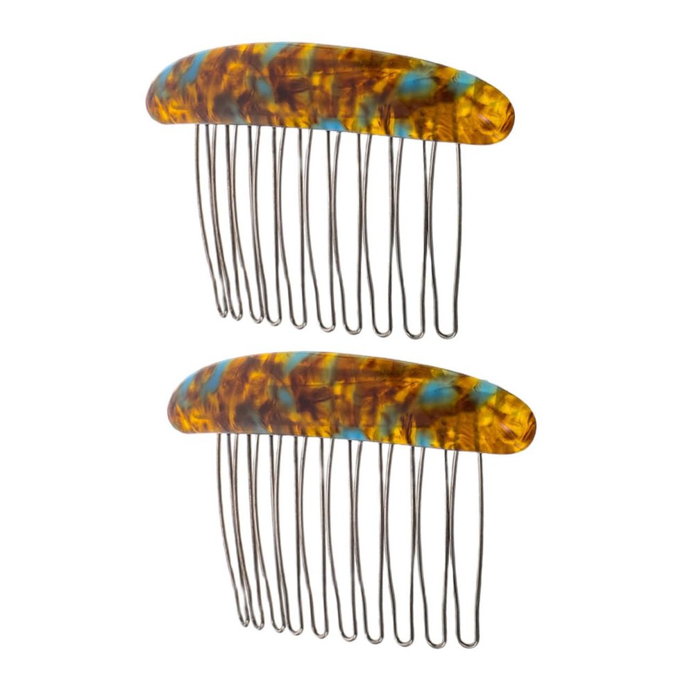 2pcs Decorative Hair Combs Elegant Marble Texture Side Combs for French Bun Holders for Weddings Parties and Daily Styling Comfortable and Versatile Accessories