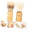 2pcs Boar Bristle Shaving Brush with Handle Durable and Comfortable Shave Accessory for Men for Home Travel Salon Use view 2