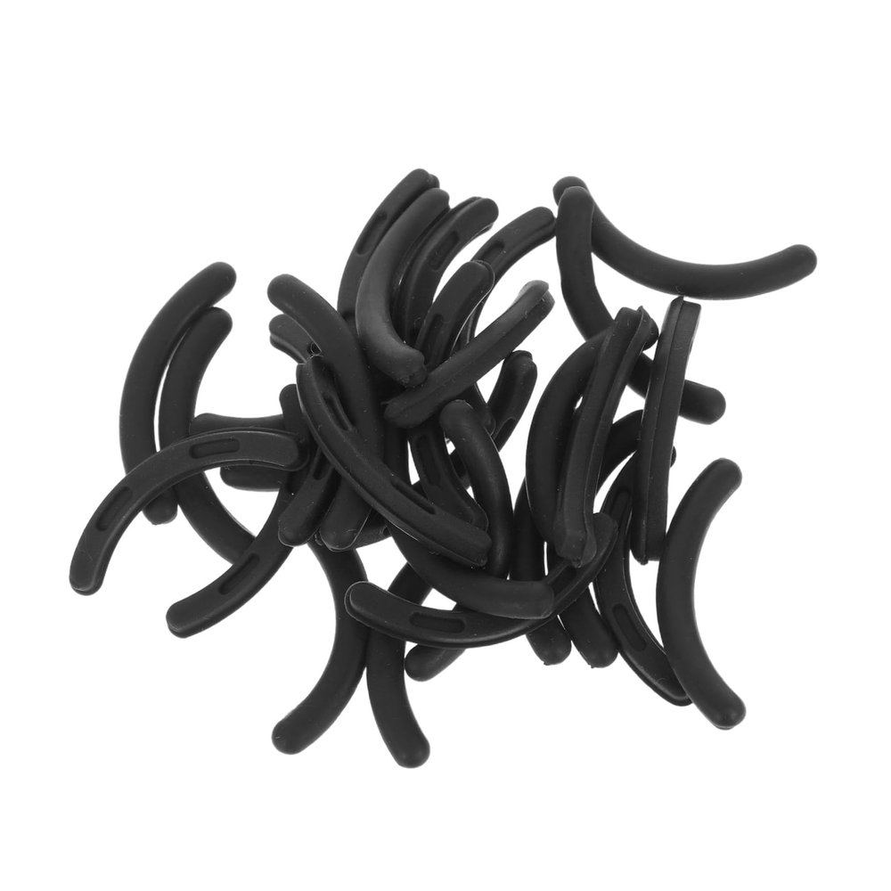 30Pcs Eyelash Curler Rubber Refills High Elasticity Replacement Strips for Curlers Durable Inserts with Storage Box Black Eyelash Cosmetic Accessory
