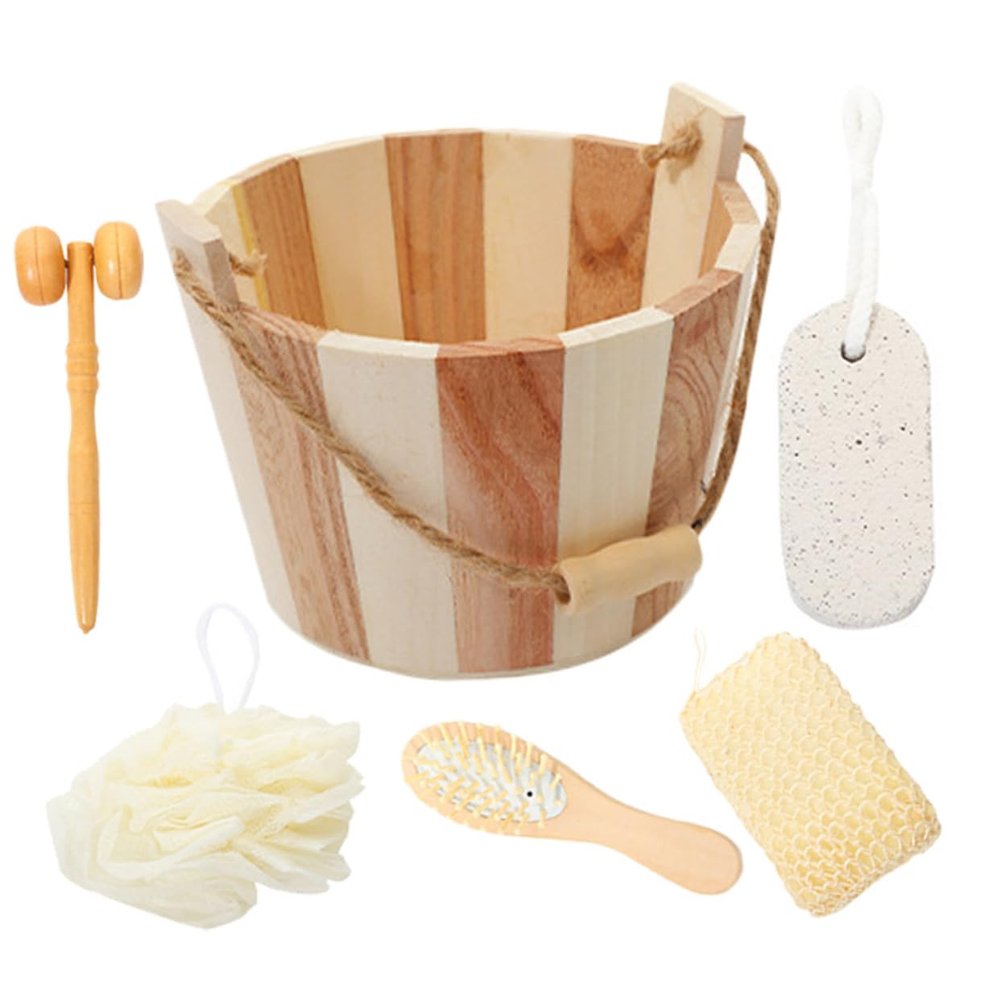 1Set Body Scrubber Kit Body Cleaning Tool Set with Exfoliating Scrubber Foot Grinding Tool and Face Massager for Spa Home and Daily Use