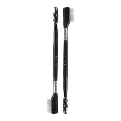 Byellie Brow Brush, Dual-Ended with Brow Comb & Precision Spoolie, Brow Gel & Wax Application, Define's & Shape's, Easy to Use Fluffy Brow Look, Natural Makeup, Vegan & Cruelty Free