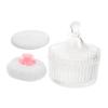 1 Set Makeup Powder Puff with Glass Storage Box Soft Dual Use Applicator with Handle for Foundation Powder Skin Friendly and Comfortable view 1