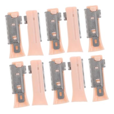 10Pcs Electric Eyebrow Razor Replacement Blades Compatibility for Various Models Gentle Skin Travel Friendly Precision Trimming Accessories Orange