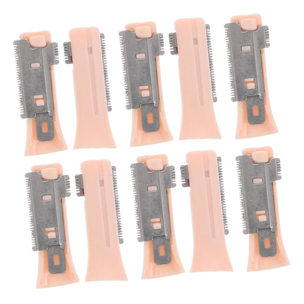 10Pcs Electric Eyebrow Razor Replacement Blades Compatibility for Various Models Gentle Skin Travel Friendly Precision Trimming Accessories Orange