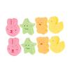8pcs Bath Sponge Set Natural Wood Pulp Sponges for Newborns Gentle Cleansing Bath Accessories for Animal Designs Duck Bear Rabbit view 1