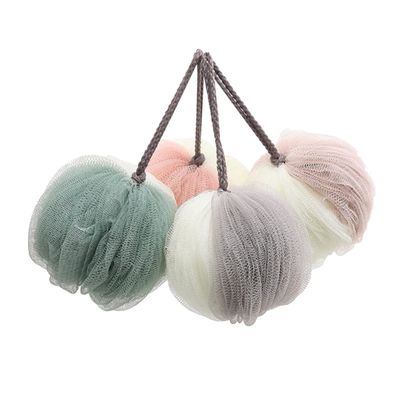 4 Pcs Large Mesh Bath Balls Double Color Sponge Pouf for Exfoliating Cleansing Random Color for Bathing Care Random Color