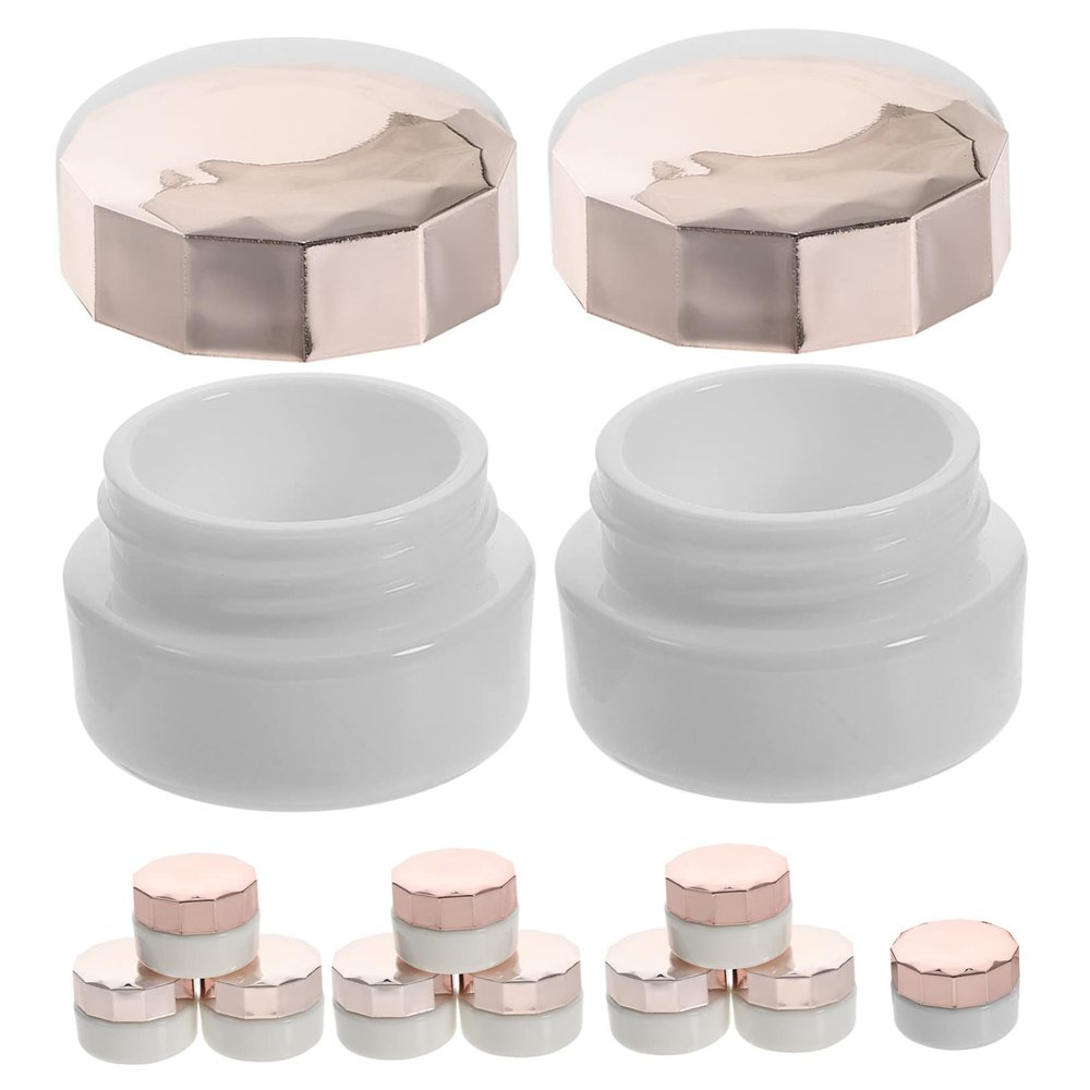 12Pcs Refillable Plastic Cosmetic Jars with Lids Travel Friendly Containers for Creams Lotions and Ointments Versatile Storage for Skincare Samples and Essentials