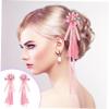 1 Pair Gradient Flower Tassel Hairpins Elegant Photography Hair Accessories for Performance Weddings and Dances Lightweight Headdress for Stylish Looks view 2