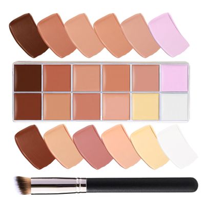 12 Colors Correcting Concealer Palette,Colors Corrector Palette,Long Lasting Concealer Cream Makeup Palettes,Natural Finish Cream Foundation,Contouring Highlighting Makeup Kit for Dark Circles