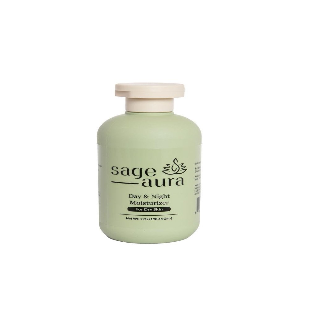 Sage Aura Day & Night Moisturizer | 7 Oz Pack | Premium Ingredients | Fast Absorbing | Nourishes & Hydrates Dry & Dull Skin