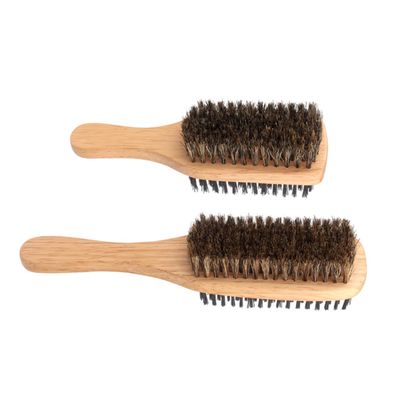 2Pcs Double Sided Bristle Hair Brushes for Men Versatile Grooming Styling Tools for Fine Hair Beard Care and Daily Maintenance Durable Gentle Cleaning Brushes