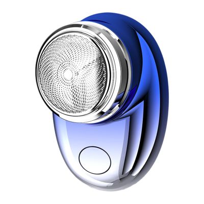 GIFZES Mini Electric Shaver, USB Rechargeable Waterproof Wet Dry Travel Razor, Portable Men Beard Trimmer Compact, Anti-Slip Electric Razor Lightweight Hair Remover Tool for Gifts Blue