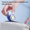 GIFZES Mini Electric Shaver, USB Rechargeable Waterproof Wet Dry Travel Razor, Portable Men Beard Trimmer Compact, Anti-Slip Electric Razor Lightweight Hair Remover Tool for Gifts Blue view 3