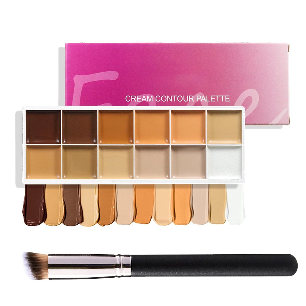 12 Colors Correcting Concealer Palette,Colors Corrector Palette,Long Lasting Concealer Cream Makeup Palettes,Natural Finish Cream Foundation,Contouring Highlighting Makeup Kit