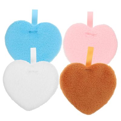 4Pcs Heart Shaped Makeup Powder Comfortable Cosmetic Sponges for Loose Powder Application Breathable Design for Makeup Routine