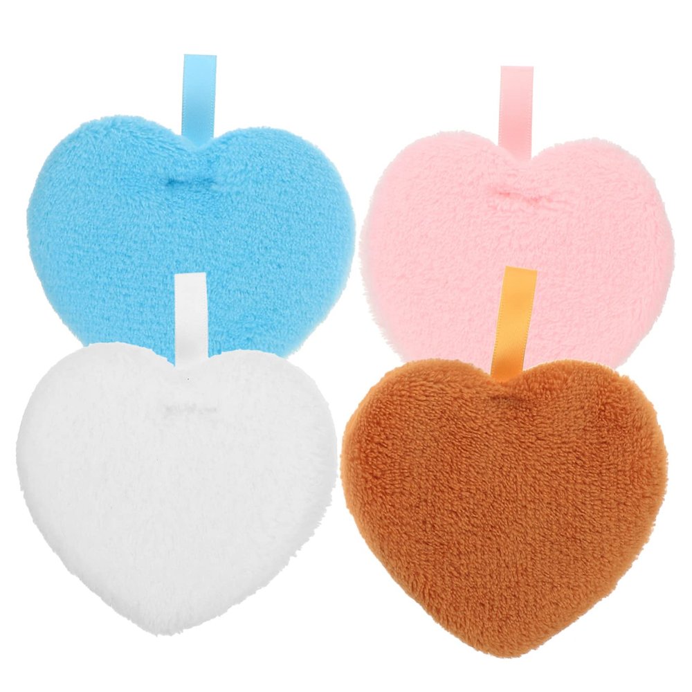 4Pcs Heart Shaped Makeup Powder Comfortable Cosmetic Sponges for Loose Powder Application Breathable Design for Makeup Routine