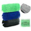 African Net Sponge Authentic 3 Pieces Exfoliating Body Scrubber African Net Sponge with Knots African Exfoliating Net Bath Sponge with Travel Bag (Black,Green,Blue) view 1
