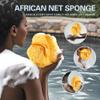African Net Sponge Authentic 3 Pieces Exfoliating Body Scrubber African Net Sponge with Knots African Exfoliating Net Bath Sponge with Travel Bag (Black,Green,Blue) view 4