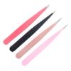 4Pcs Stainless Steel Pointed Mouth Tweezers Versatile Eyebrow Clips for Hair Removal Ergonomic Design Durable Lightweight for Travel view 1