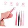 4Pcs Stainless Steel Pointed Mouth Tweezers Versatile Eyebrow Clips for Hair Removal Ergonomic Design Durable Lightweight for Travel view 4