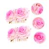 2pcs Dual Flower Hair Comb Elegant Rose Hair Decoration Breathable Fabric Headwear for Parties and Celebrations Stunning Accessory for Women view 1