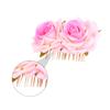 2pcs Dual Flower Hair Comb Elegant Rose Hair Decoration Breathable Fabric Headwear for Parties and Celebrations Stunning Accessory for Women view 3