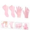 1Set Moisturizing Socks and Gloves for Foot and Hand Care Exfoliating Remover for Dry Cracked Skin Pink Foot Cover and Hand Gloves Socks view 3