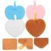 4Pcs Heart Shaped Powder for Loose Powder Makeup Soft Washable Makeup Applicators Compact for Face Eye Application view 3