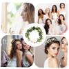 1Pc Faux Wreath Hair Ornament for Weddings Bridal Headdress Photo Props Beach Celebration Accessory Beautifully Designed with Greenery for and Photography view 2