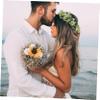 1Pc Faux Wreath Hair Ornament for Weddings Bridal Headdress Photo Props Beach Celebration Accessory Beautifully Designed with Greenery for and Photography view 4