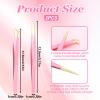 2 PCS Lash Cluster Tweezers Set, Professional Eyelash Extension Tools Fiber Tip Women Lash Eyelash Eyebrow Tweezers with Bent and Straight Tips, Non-Slip Grip for Volume, Classic Lashes (Pink) view 3