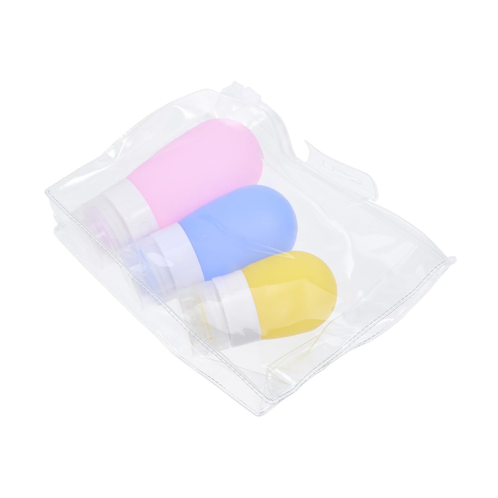 1Set Multi Purpose Travel Lotion Dispenser Squeezable Bottles with Bag Lightweight Easy Control for Travel Cosmetics Shampoo Perfume and More