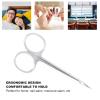 Cuticle Scissors, Curved Blade Nail Scissors Precise Pointed Tip Grooming Kit for Eyebrow Eyelash view 3