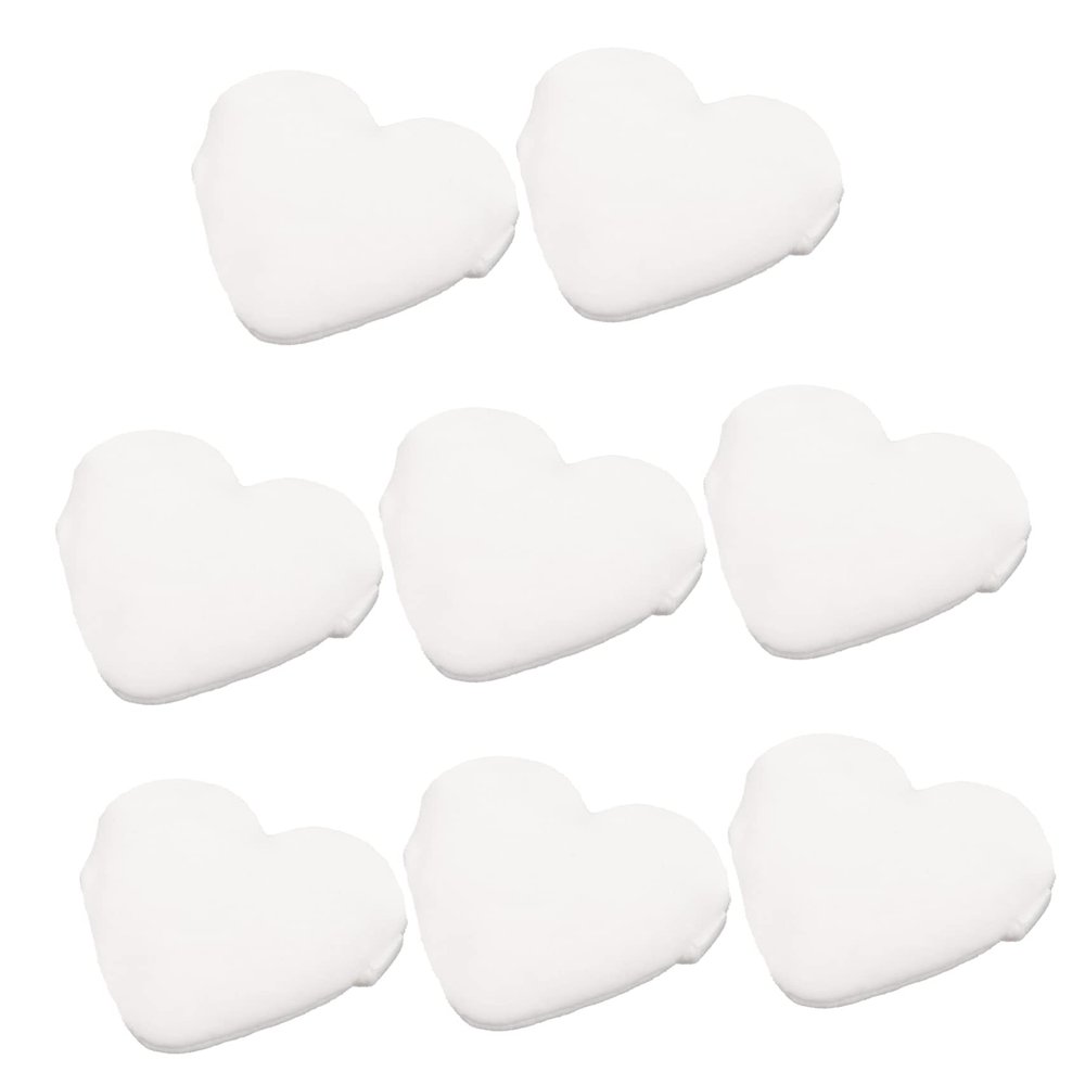 Beaupretty Heart Shaped Makeup Sponges 8pcs Soft Velour for Foundation and Loose Powder for Skin Types Washable and Reusable Cosmetic Tools