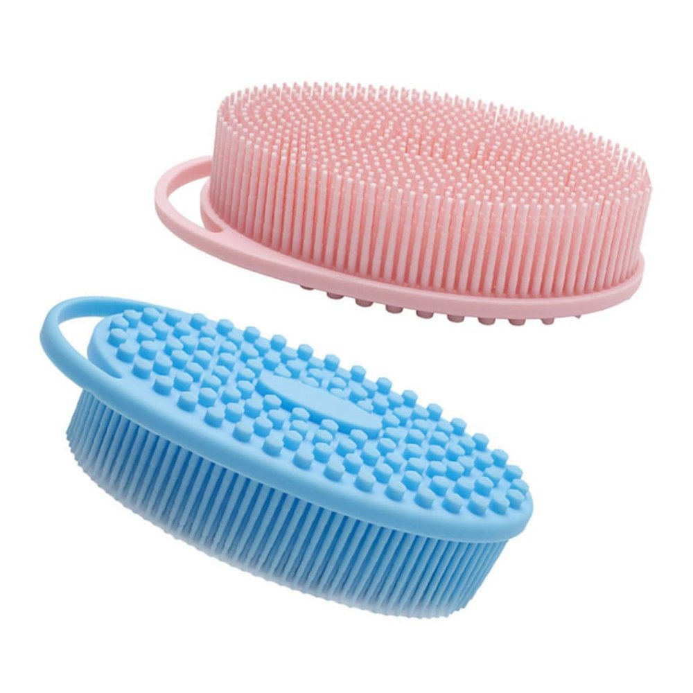 2pcs Silicone Body Scrubber Shower Brush with Creative Design for Gentle Cleansing and Massage for Relaxation
