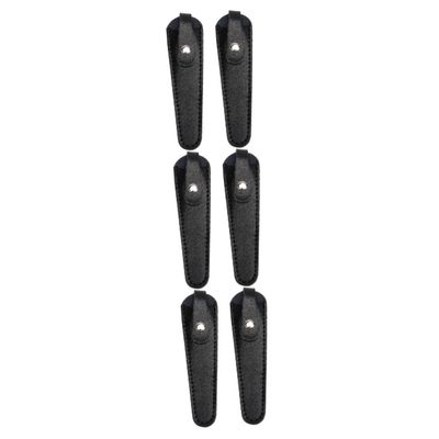 3sets Cattlehide Scissor Protective Sleeves Durable Black Sheath for Hair Shears Beauty Tools Wear Resistant Storage for Embroidery Scissors 2pcs*3