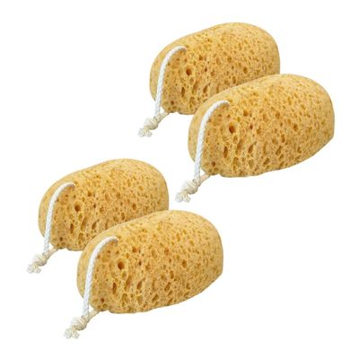 4pcs Reusable Bath Sponges Exfoliating Body Scrubber Poufs for Daily Shower Use Soft Skin Cleansing Sponge Bathroom Supplies for Men and Women