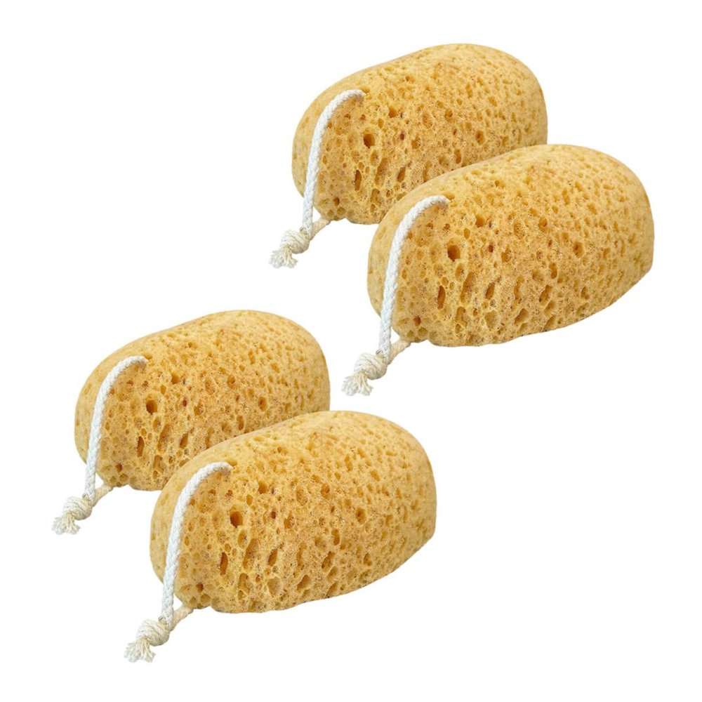 4pcs Reusable Bath Sponges Exfoliating Body Scrubber Poufs for Daily Shower Use Soft Skin Cleansing Sponge Bathroom Supplies for Men and Women