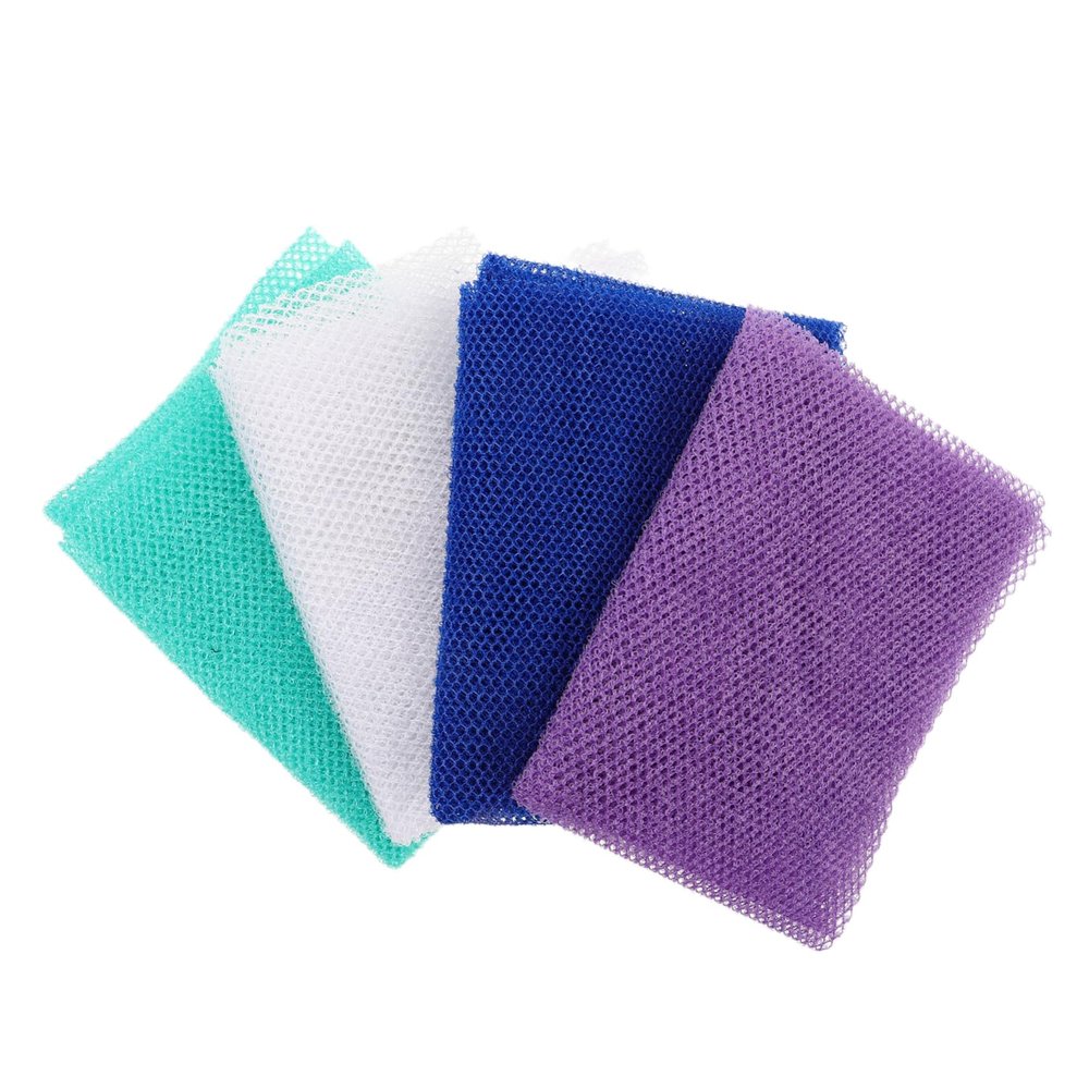 4pcs Long Back Scrubber Exfoliating Washcloth Durable Mesh Bath Towel for Body Knee Joint Creates Rich with Minimal Shower Gel for Men Women