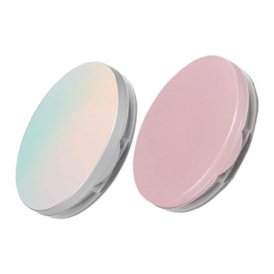 2PCS Travel Loose Powder Container Refillable Ultra Thin Compact with Mirror and Puff for Easy Makeup Touch Ups for Daily Use and Travel